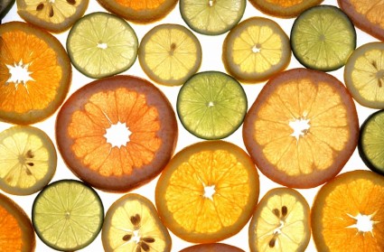 Zitrusfrüchte Orangen Kalk