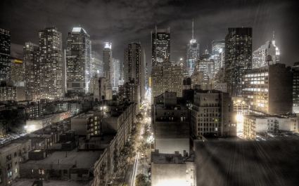 城市在夜間城市世界壁紙