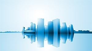 vector de reflexión ciudad highrise edificios