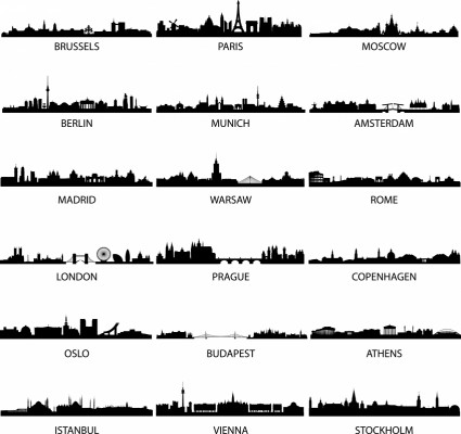vettoriale silhouette città