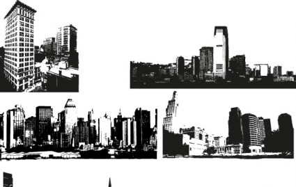 immagini vettoriali sullo skyline di città