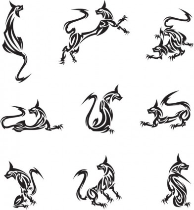 klasyczne zwierzęcy tatuaż wektor wzorców