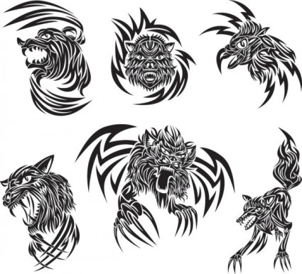 klasyczne zwierzęcy tatuaż wektor wzorców