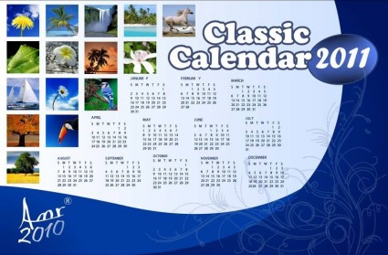 calendario clásico para