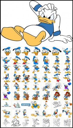 clásico estilo clip arte caricatura de donald duck