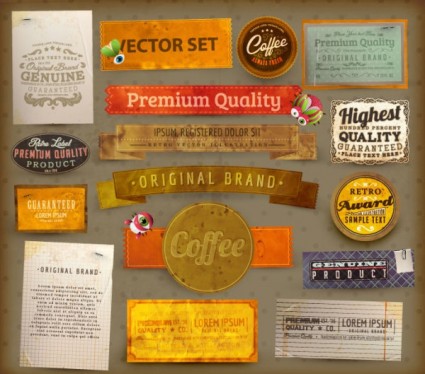 Classic Label Stickers Vector