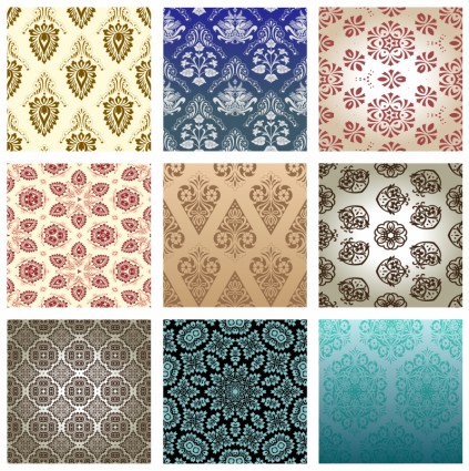 Classic Retro Floral Wallpaper Vector