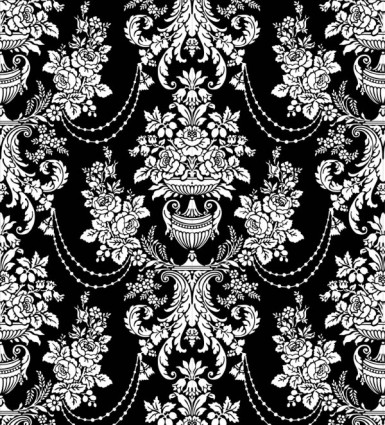 klassische traditionelle Muster schwarz-weiß Vektor