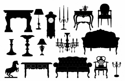 silhouettes de meubles classiques