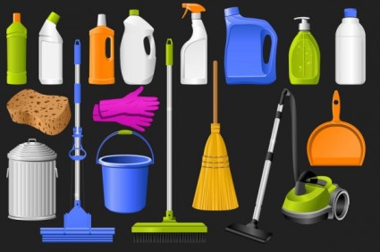 Clean Equipment Icons Vector