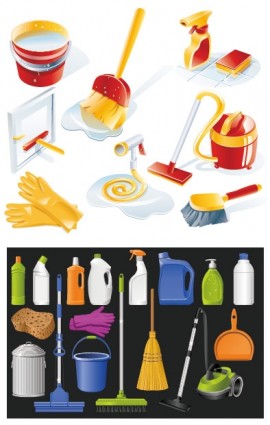 vector de icono de suministros de limpieza