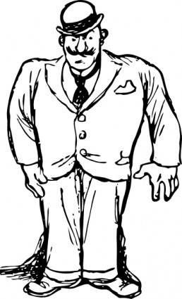 Kleidung Mann tragen Bowler-Hut-ClipArt-Grafik