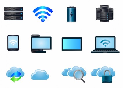 iconos de computación en la nube