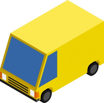Minibus Amarillo isométrica cm