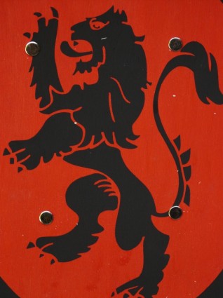 紅色徽章的獅子