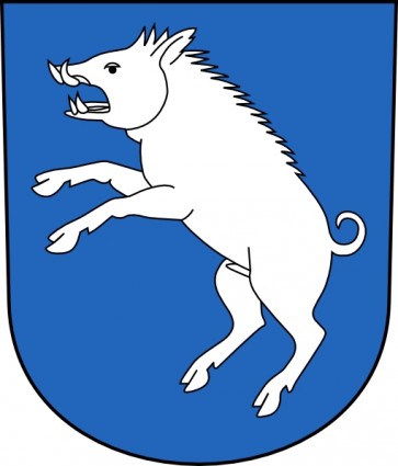 Wappen mit weißen Schwein-ClipArt
