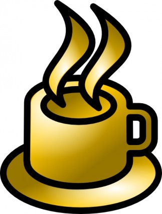 ภาพตัดปะทองรูปถ้วยกาแฟ