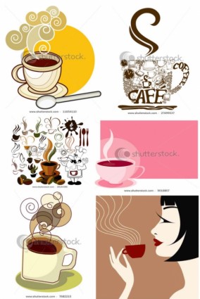 cà phê biểu tượng và nền vector