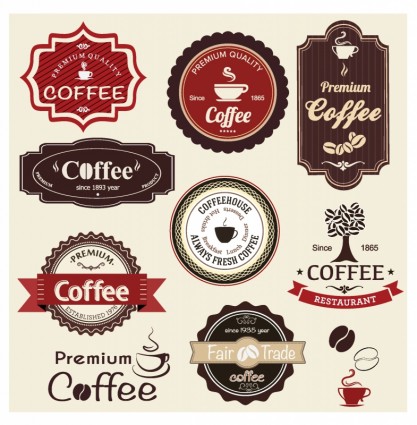 étiquettes de café