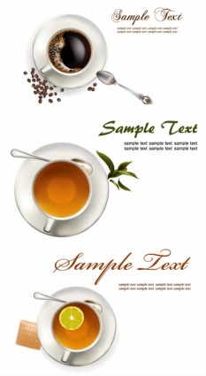 кофе чай лимонный чай вектор