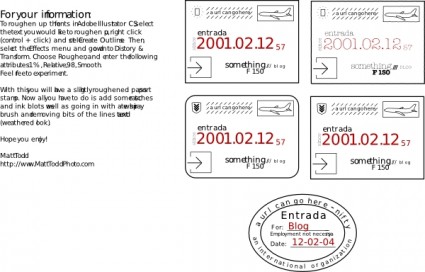 raccolta di ClipArt feaux francobolli di passaporto