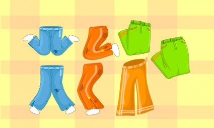 Collection Of Vector Cartoon Pants