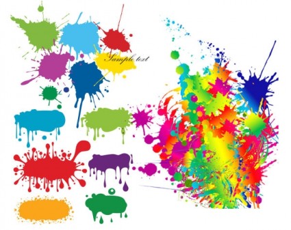 Color Ink Droplets Graffiti Vector