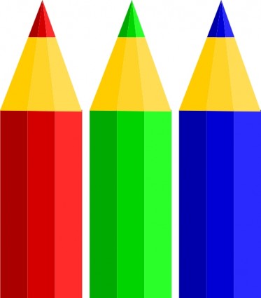 色の鉛筆をクリップアートします。