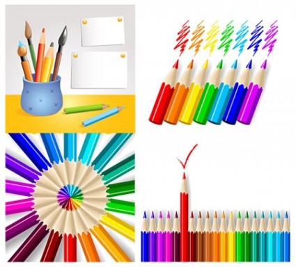vecteurs de crayons de couleur