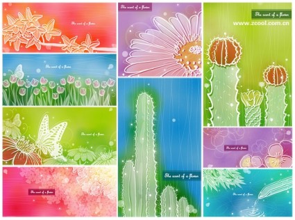 Farbe soft floral Background vectorp