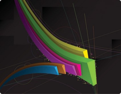farbige dreidimensionale dynamische Linien des Vektors