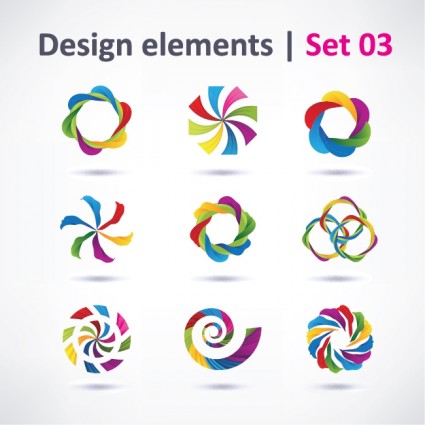 vector de logotipo color tridimensional