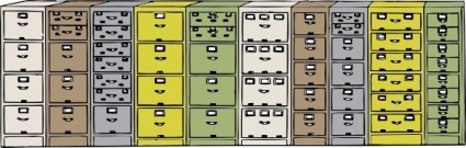 Colored Filing Cabinets Clip Art
