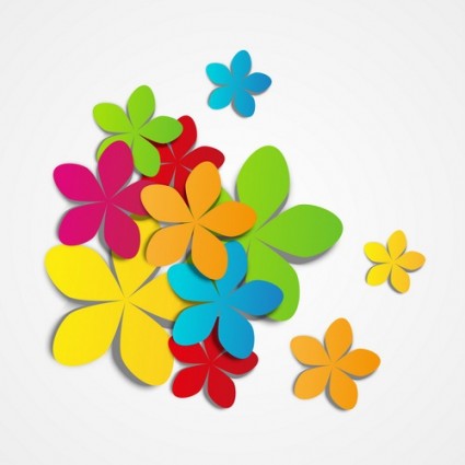 Colored Flowers Vector Material