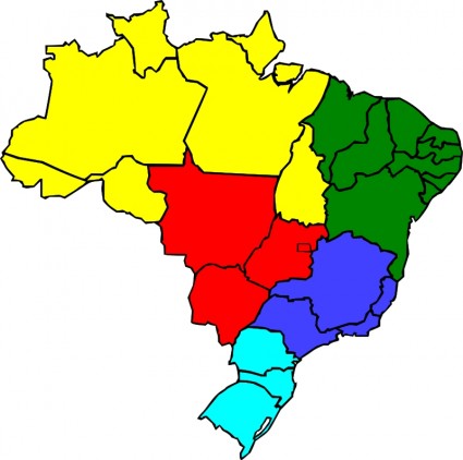 farbigen Karte von Brasilien