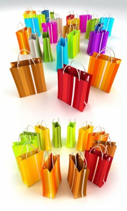 foto definizione shopping bag di carta colorata