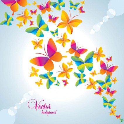 Colorful Butterfly Background Vector