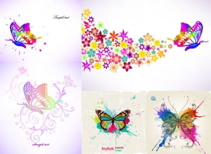 vector de tema colorida mariposa
