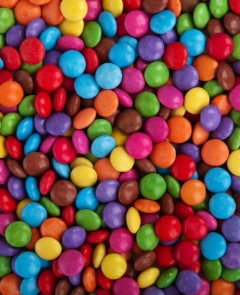 botones coloridos de chocolate