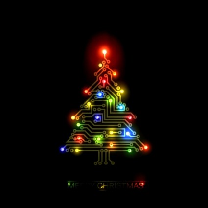 شجرة عيد الميلاد الملونة المتجهات