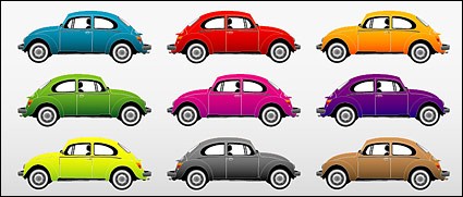 automóviles coloridas vector material