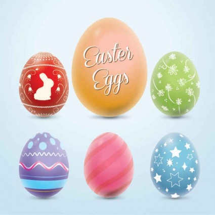 Colorful Easter Eggs Vector Graphic