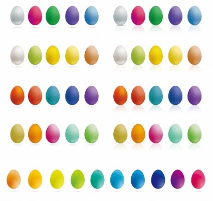 Colorful Easter Eggs Vector Graphic