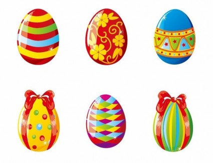 warna-warni telur Paskah vektor ilustrasi