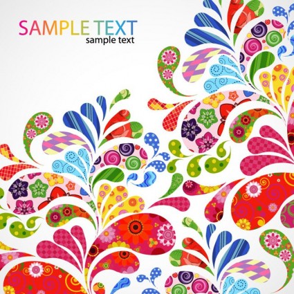 Desain floral Colorful vektor grafis