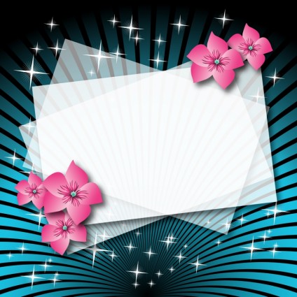 flor colorido quadro vector em branco cartão