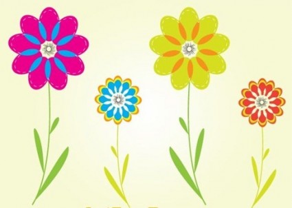 vettori di fiori colorati