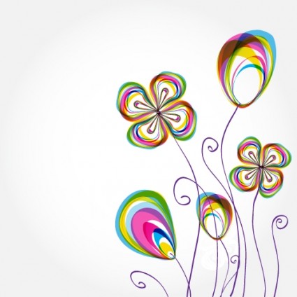 Colorful Flowers Background Pattern Vector