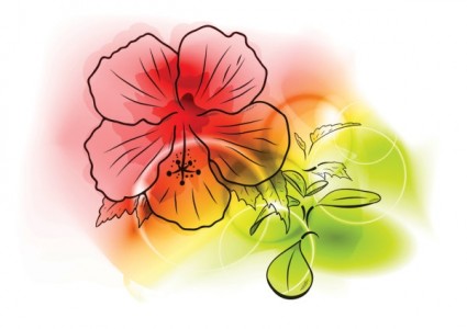 色とりどりの花の背景のベクトル