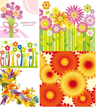 fleurs colorées vector background